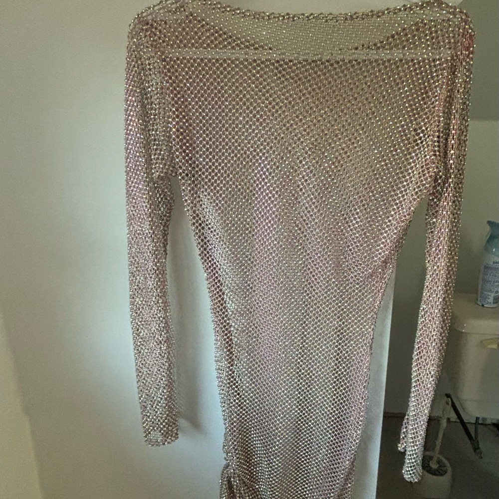 Karla Gil Custom Crystal Mesh Mini Dress - Picture 6 of 6